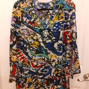 Sequined Abstract Pattern Tunic by Grace Elements